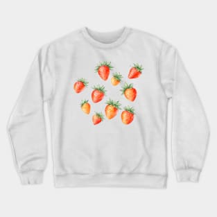 Fresh strawberries in watercolor Crewneck Sweatshirt